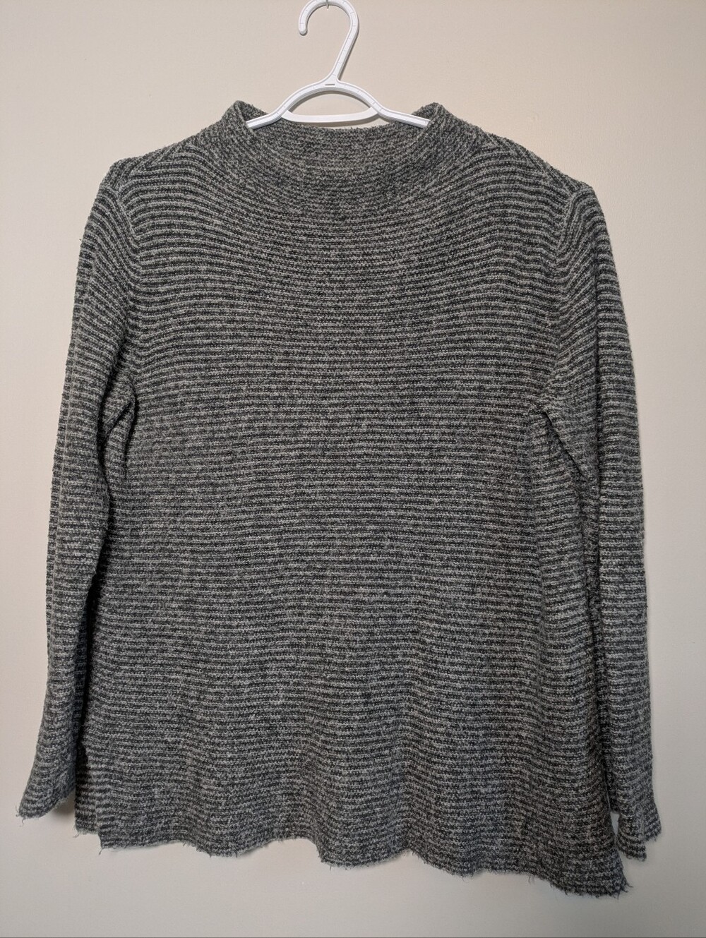 Old Navy | Funnel Neck Pullover Sweater Two Tone Grey Stripes | XL